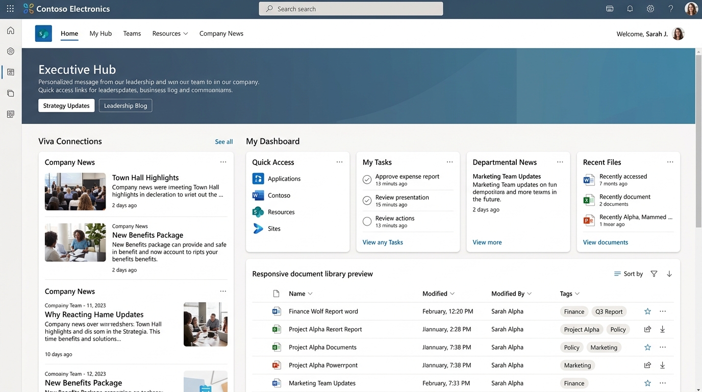 Enterprise SharePoint Intranet & Digital Workplace UI Architecture
